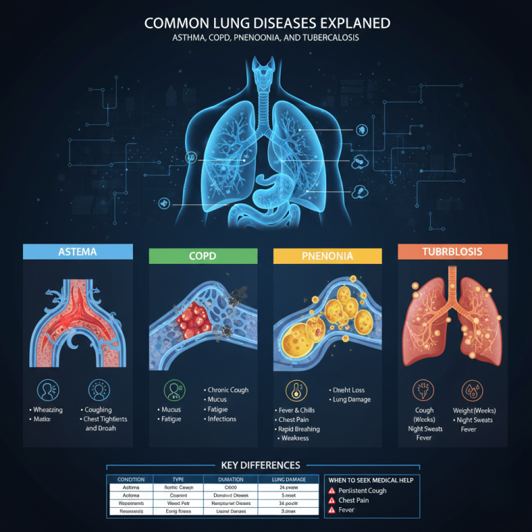 Common Lung Diseases Explained: Asthma, COPD, Pneumonia, and Tuberculosis